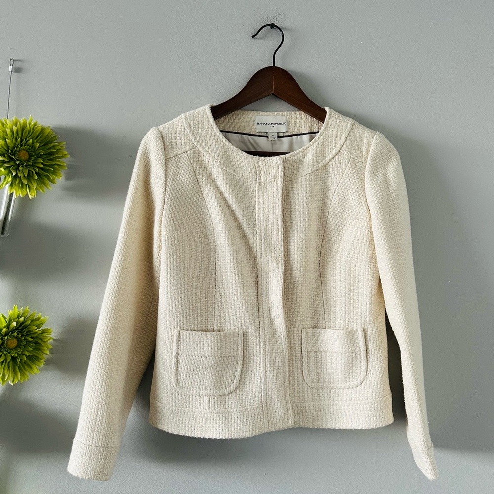 Banana Republic | Ivory Wool Blazer